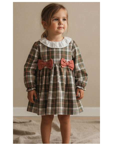 Vestido infantil cuadros niña 