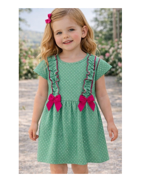 Vestido sin manga lunares niña 