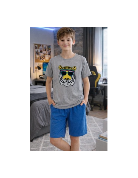 Pijama manga corta tigre verano niño 
