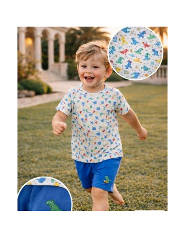 Pijama manga corta dino verano niño 