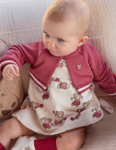 Vestido con rebeca bebé niña 