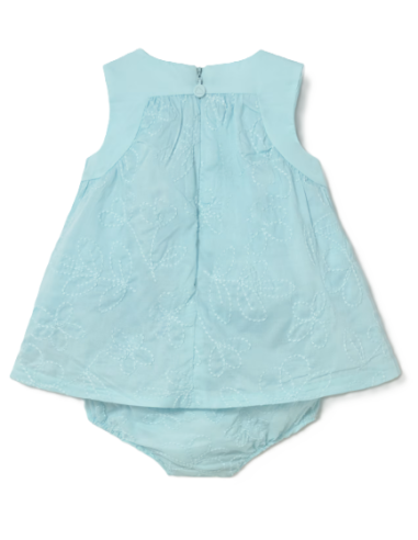 Vestido bordado con cubrepañal bebé 