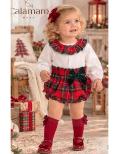 Conjunto pololo cuadros bebé niña 