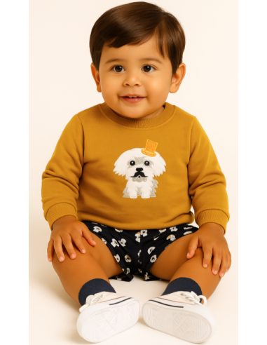 Conjunto sudadera perrito para bebé 