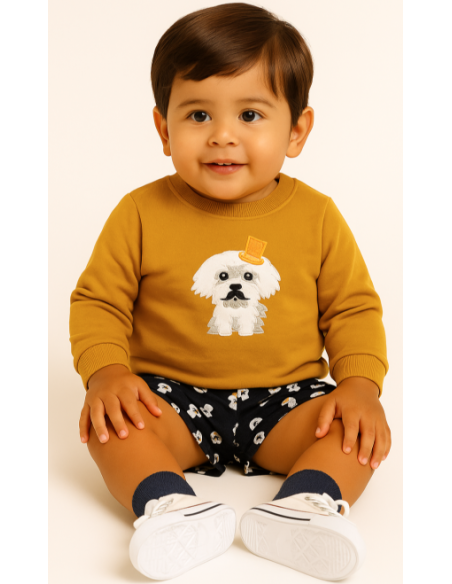 Conjunto sudadera perrito para bebé 
