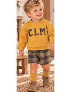 Conjunto sudadera y pantalón cuadros bebé niño 