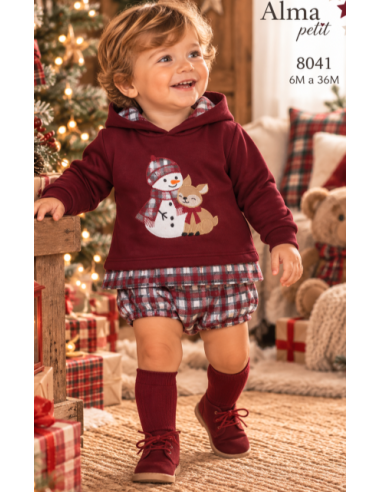 Conjunto bebé niño muñeco de nieve 