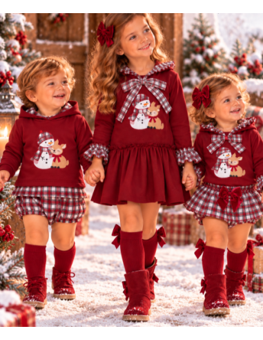 Conjunto bebé niño muñeco de nieve 