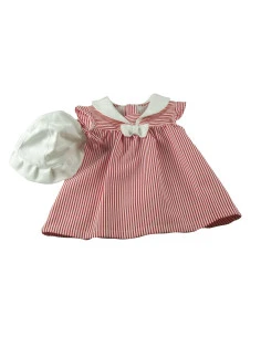 Vestido rayas con gorro bebé niña 
