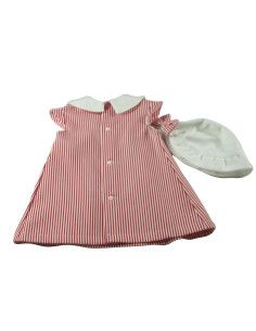Vestido rayas con gorro bebé niña  2