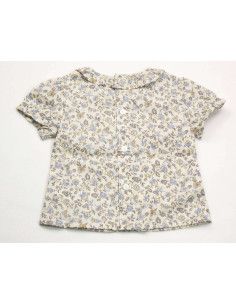 Blusa manga corta florecitas bebé niña  2