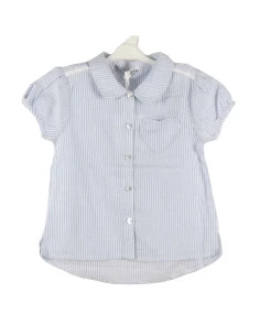 Blusa manga corta rayas finas bebé niña 