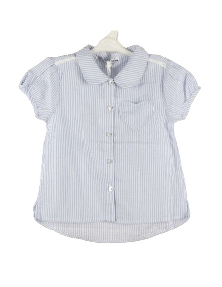 Blusa manga corta rayas finas bebé niña 