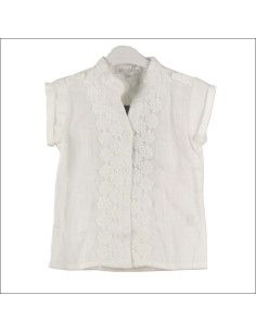 Blusa manga corta cuello mao niña 