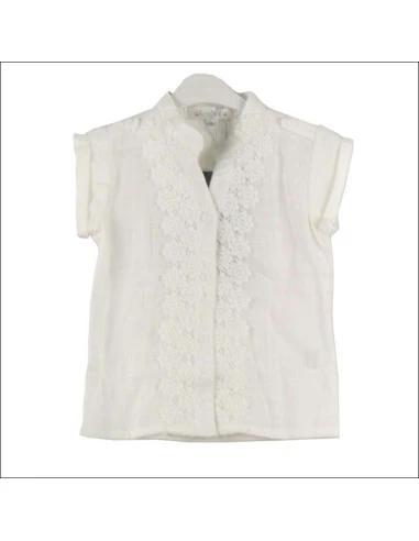 Blusa manga corta cuello mao niña 