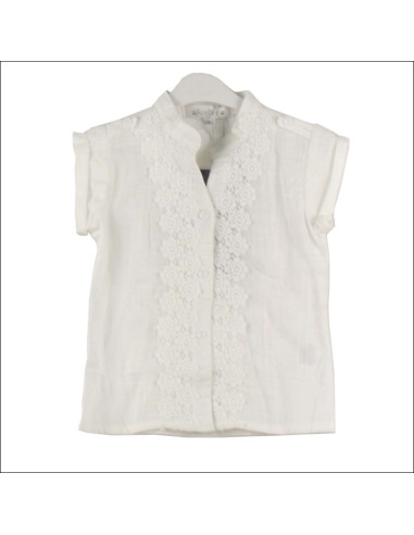 Blusa manga corta cuello mao niña 