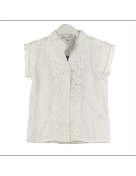 Blusa manga corta cuello mao niña 