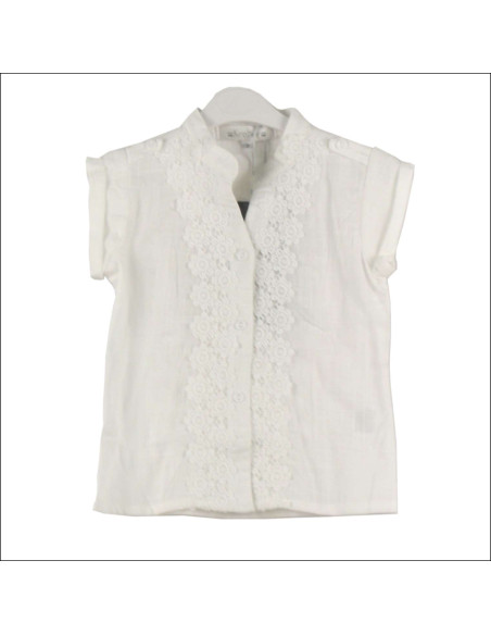 Blusa manga corta cuello mao niña 