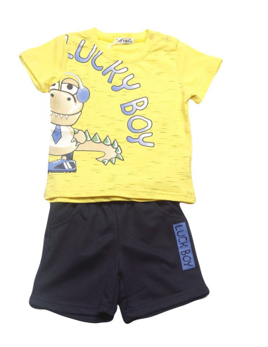 Conjunto camiseta manga corta amarillo bebé niño 1 - Ropa para Bebé | dyley | 