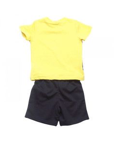 Conjunto camiseta manga corta amarillo bebé niño  2