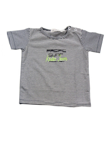 Ropa para bebes |Camiseta manga corta rayas finas bebé niño | dyley |