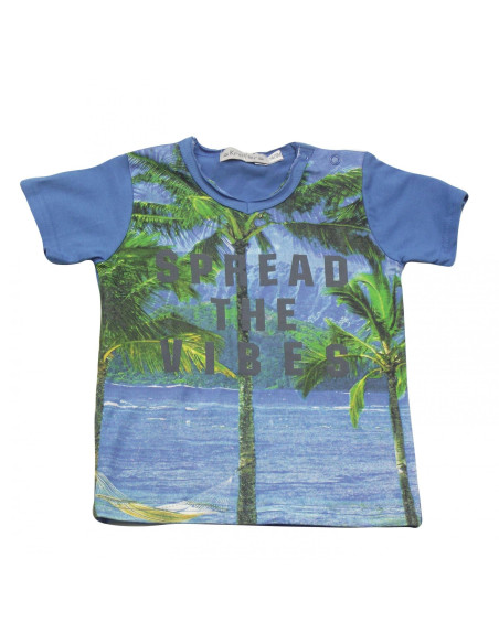 Camiseta manga corta palmeras bebé niño 