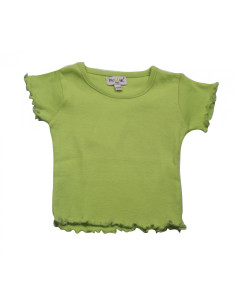 Camiseta básica verde limón bebé niña 