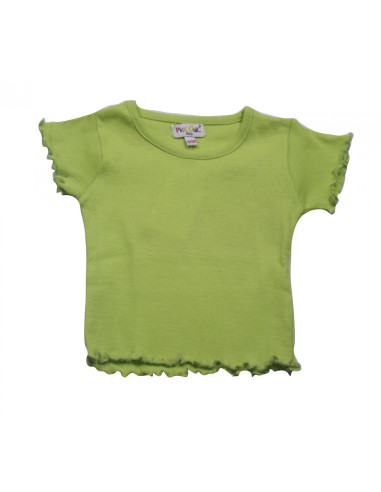 Camiseta básica verde limón bebé niña 