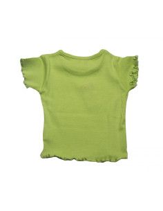 Camiseta básica verde limón bebé niña  2