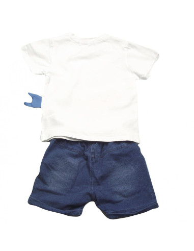 Conjunto de camiseta tiburón y bermudas bebé niño 