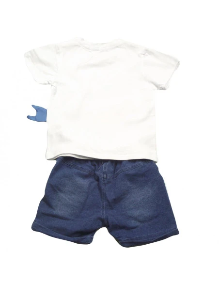 Conjunto de camiseta tiburón y bermudas bebé niño 