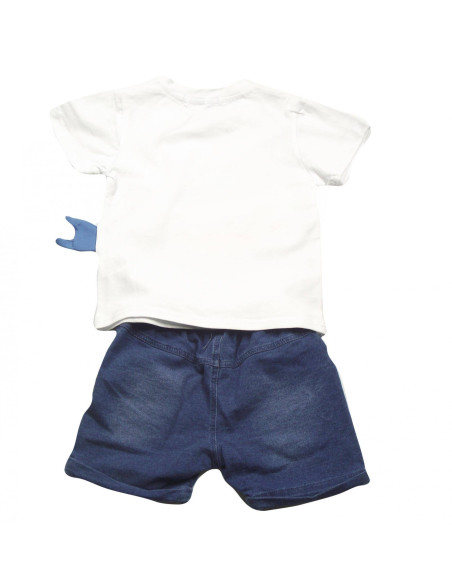 Conjunto de camiseta tiburón y bermudas bebé niño 