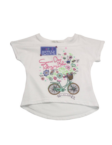 Ropa de niña |Camiseta manga corta bicicleta niña |dyley