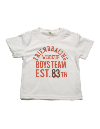 Camiseta manga corta letras bebé niño 