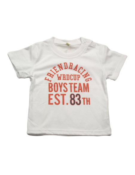 Camiseta manga corta letras bebé niño 