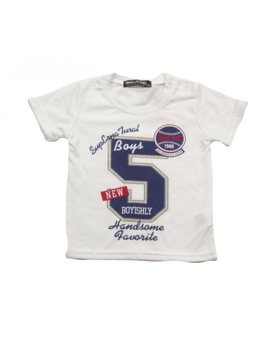 Camiseta manga corta numero 5 bebé niño 