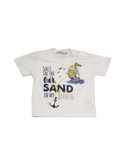 Camiseta manga corta barquito bebe niño 
