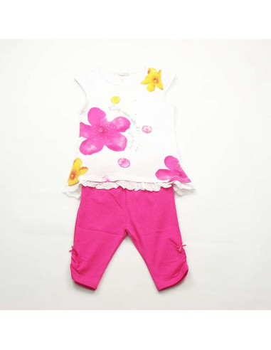 Ropa para bebe Conjunto camiseta flor rosa bebé niña