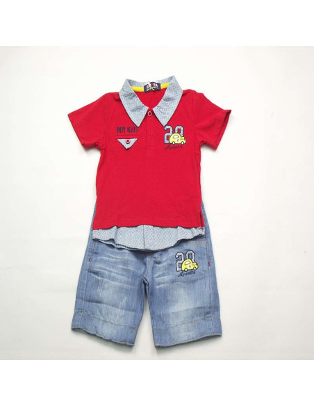 Conjunto polo y bermudas bebé niño 