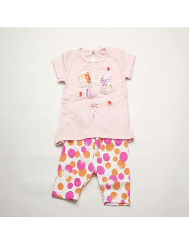 Conjunto manga corta pirata multicolor bebé niña 
